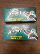 2 NOS Schick Xtreme 3 Disposable Shave Razor New in Sealed Box 2006 w/ Vitamin E