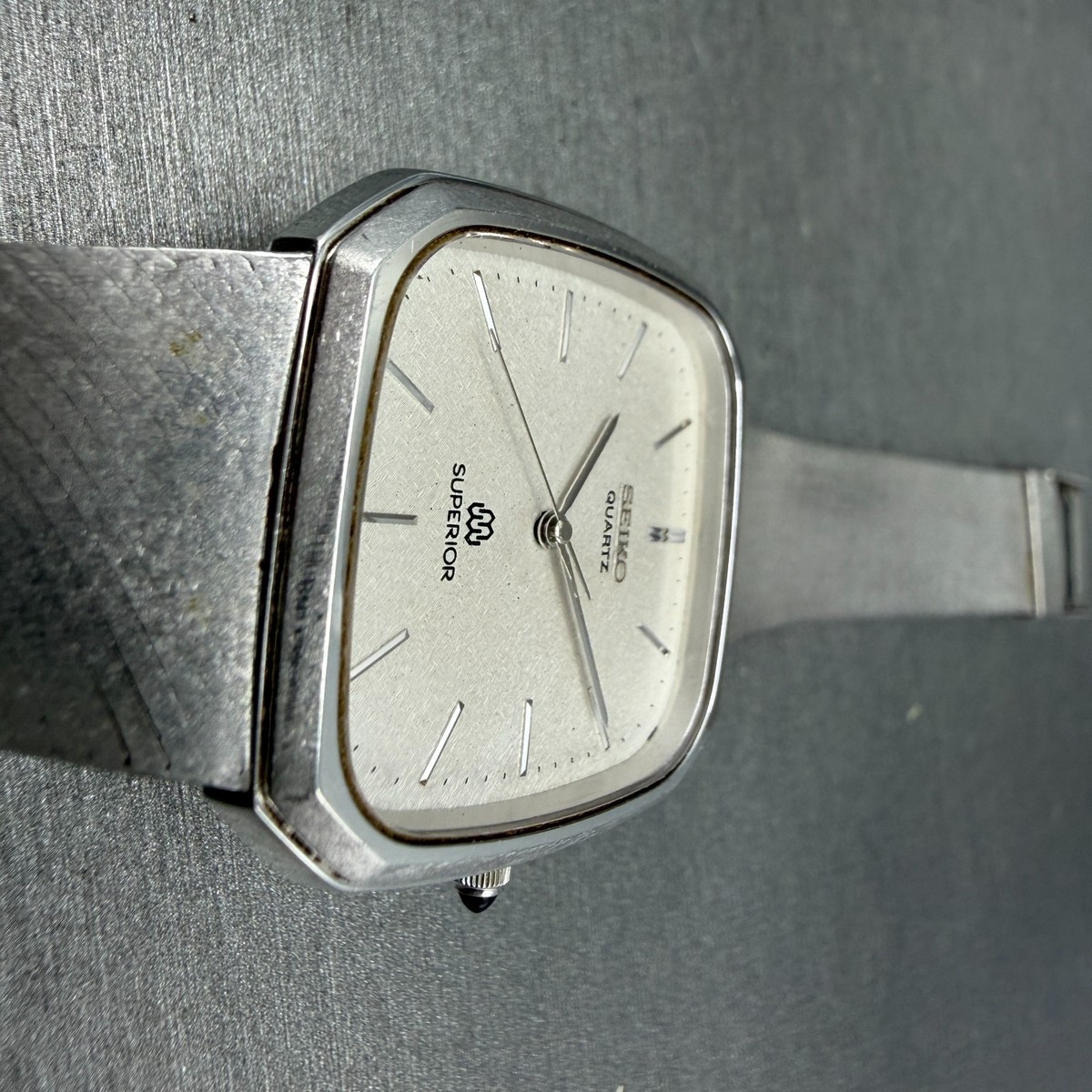 Seiko Superior Watch Men 32mm Silver Dial Silver Tone Octagon READ