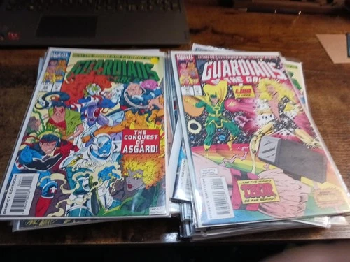 Lot Of 34 VINTAGE MARVEL COMIC Books.  Guardians Of The Galaxy.  First Fat Thor.