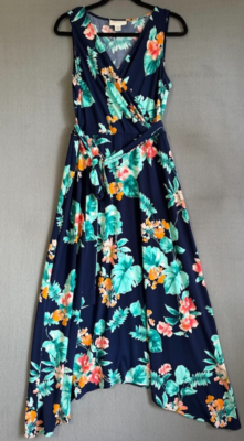 #ad Donna Morgan Maxi Dress Women 12 Multicolor Floral Sleeveless Lightweight Casual $26.79
