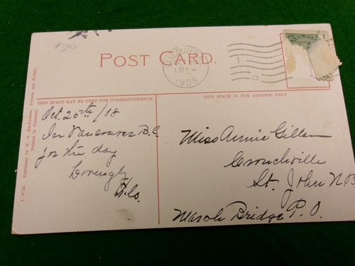 1908 Vancouver BC postal Granville St caballo y buggy días #2944 - Imagen 2 de 2