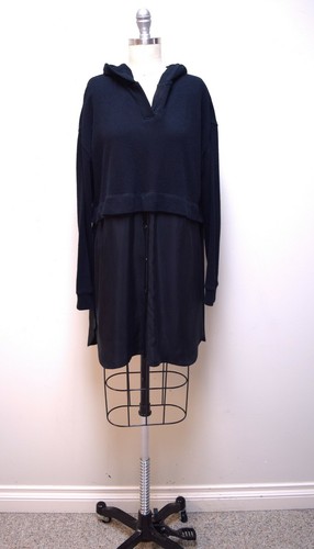 GREY STATE Bleeker schwarz French Terry Hoodie Top Tunika mit Shirttail Saum ~ 1/S - Bild 2 von 6