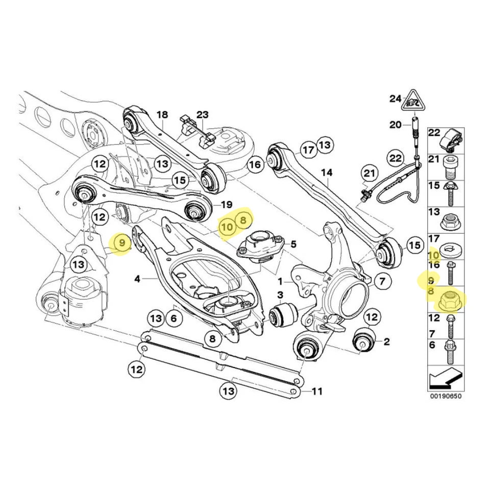 2pc GENUINE BMW LOWER Rear camber Adjuster Bolts Kit Washer Nut E82 E87 E90 E92 - Image 2 of 4