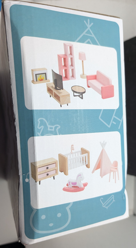 Giant bean 32pcs Wooden Dollhouse Furniture Set 5 Rooms Wood & Plastic Pink D... - Picture 5 of 5