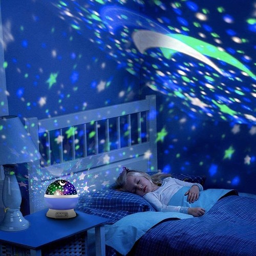 Rotating LED Galaxy Starry Night Light Projector Star Sky Moon Lamp Kids Bedroom - Picture 5 of 9