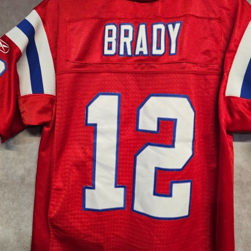 Vintage Reebok Authentic New England Patriots Tom Brady 12 Red Jersey Youth L - Picture 8 of 8