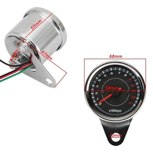 LED Backlit Motorcycle Tachometer Gauge For Harley Softail Deuce FXST FLSTN - Picture 3 of 12