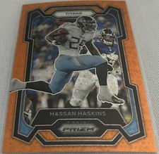 2023 Prizm Football Hassan Haskins Tennessee Titans Orange Disco Prizm #285
