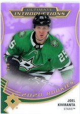 2020-21 UD ULTIMATE COLLECTION INTRODUCTIONS ROOKIE PURPLE /5 JOEL KIVIRANTA