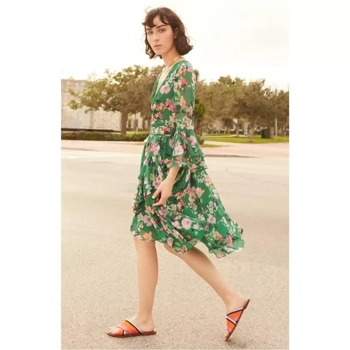 Eliza j ruffle 2025 sleeve dress