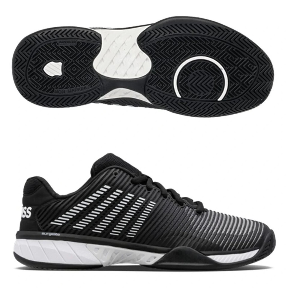 Brand New Mens KSwiss HyperCourt Express 2 Tennis Shoes BLACK /WHITE