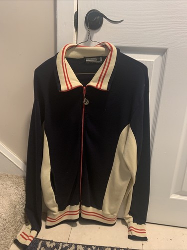 Vintage Wilson Tennis Track Jacket Large Blue White Red Stripes - 第 1/5 張圖片