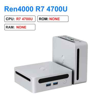 GenMachine Mini PC Ren4000 4700U AMD Ryzen7 4700U CPU 4.1GHz Win10