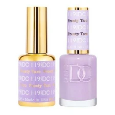 DND DC Soak Off Gel Polish + Matching Nail Lacquer - #119 Frosty Taro
