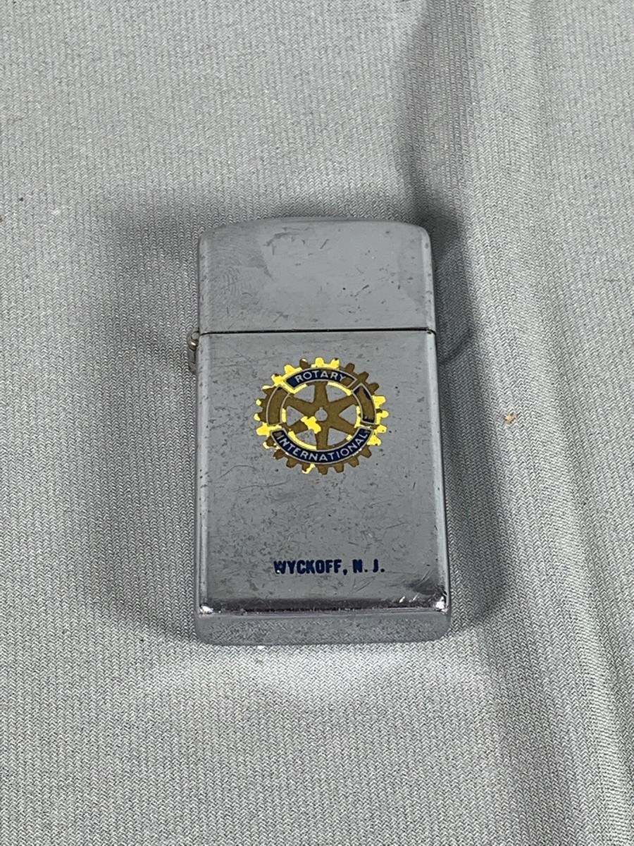 Vtg Zippo Lighter Rotary International Wyckoff N.J. Bradford PA