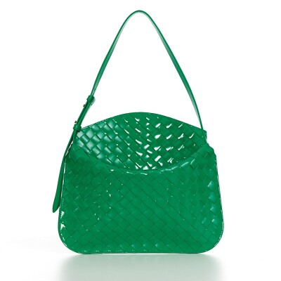 BOTTEGA VENETA グリーン ハンドバッグ BOTTEGA VENETA 2900$ Small FLAP Bag - Bottega Green Intrecciato