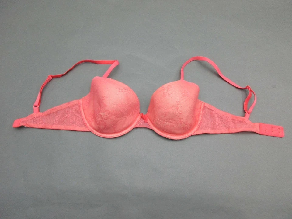 34C Gilligan & O'Malley 橙色钢圈衬垫内衬背部闭合半文胸 2C — 第 3/4 张图片