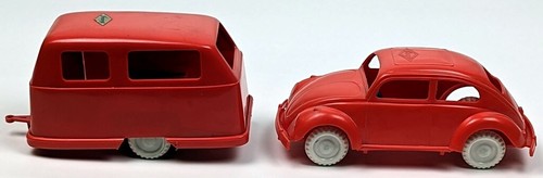 VW Käfer / Beetle mit Wohnwagen, Werbemodell Firma Trumpf Stuttgart 1960er/70er - Bild 5 von 5