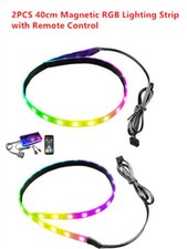 2PCS 40cm Magnetic RGB Lighting Strip With 5V 3Pin ARGB Remote Control