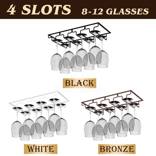 8/7/6/5/4/3 Slots Wine Glass Wall Hanger Holder Bar Hanging Storage Drying Rack - Picture 11 of 15