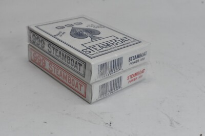 Steamboat 999 Gilded 2 Deck USPCC Playing Card Deck Red & Blue