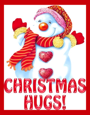 Christmas Hugs! Cute Snowman Ready for Some Love! Refrigerator Fridge MAGNET