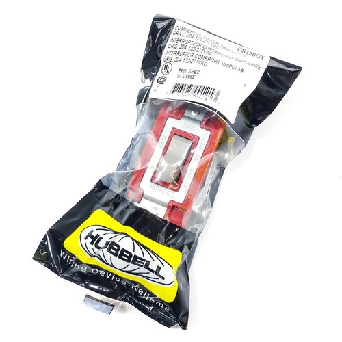 CS120GY Hubbell Commercial Toggle Switch, Single Pole, 20 A, 120-277 VAC - Picture 1 of 3