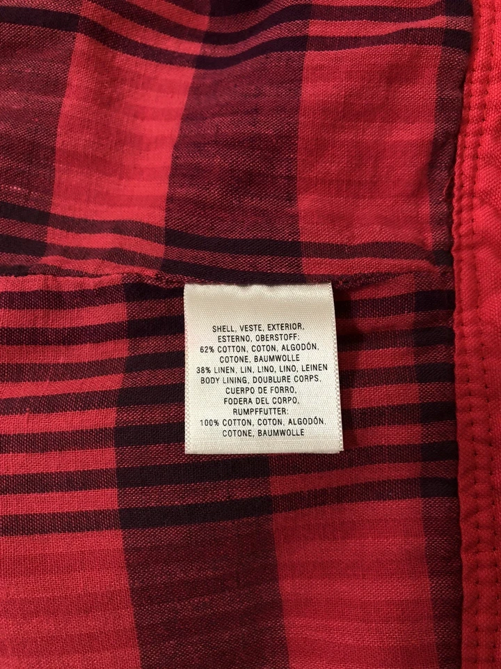 Anthropologie Elevenses Cropped Field Jacket Women’s Size 2 Red Button - Image 4 of 4