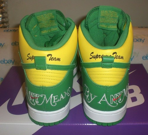 NIKE SB DUNK HIGH SUPREME BY ANY MEANS BRAZIL MENS SIZE 10 NIB DN3741-700 DS - Picture 8 of 11