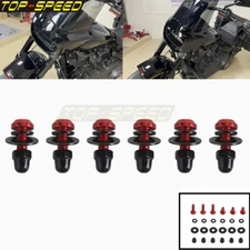 CNC Motorcycle Windscreen Windshield Bolt Screw Nuts Washer Red Kit For Harley 