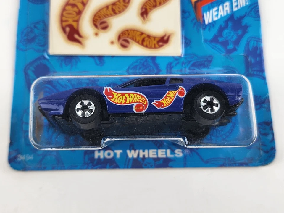 1992 年美泰风火轮压铸汽车纹身机蓝色 #3494 法拉利? 全新 — 第 3/4 张图片