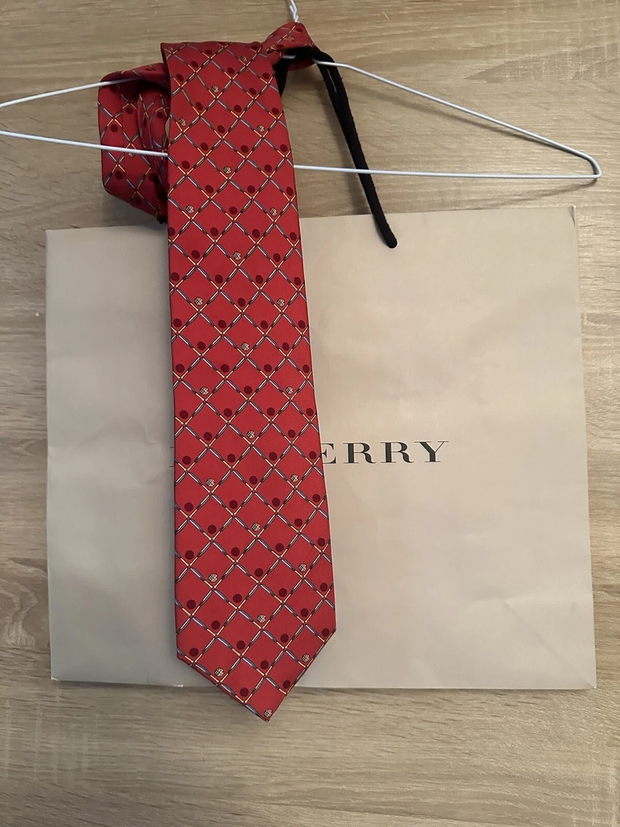 Burberry red 2024 check tie