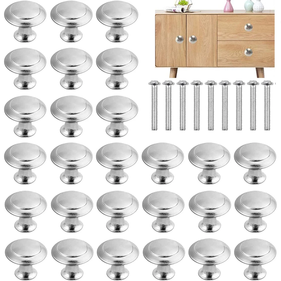 2-40 Pcs Door Knobs Cabinet Kitchen Stainless Steel DIY UK Handles Cupboard Draw - Image 2 of 4