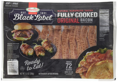 Hormel  Black Label Fully Cooked Bacon - 9.5Oz 72 Ct