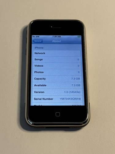 iOS 1.0 YM Apple iPhone 1st Generation - 8GB - Black A1203 (GSM) - Picture 5 of 12