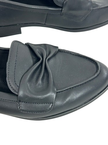 Aerosoles Ellis Loafers Black Faux Leather 8.5M Bow Casual Point Toe Low Heel - Picture 12 of 15