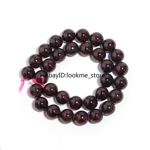 Natürliche Runde Rote Granat Stein Perlen für Armbänder Halskette Schmuckherstellung Zum Selbermachen - Bild 17 von 17