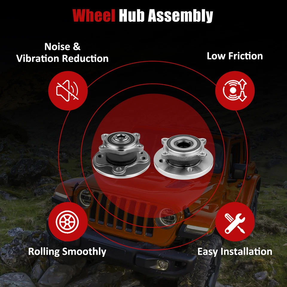 Conjunto de cojinete de cubo de rueda delantera trasera derecha izquierda para Mini Cooper 2007-2014 4 piezas Foto 4 de 4