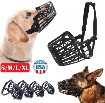 Pet Dog Basket Muzzle Mouth Cover Mesh Cage NoBarking Biting Chewing Size  US