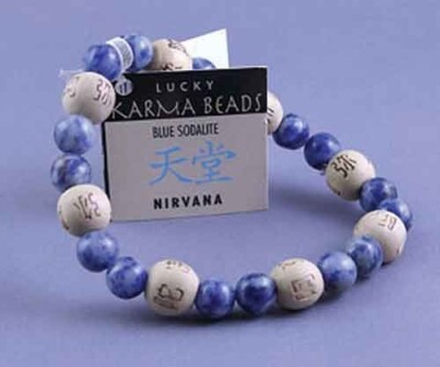Zorbitz Karmalogy Lucky Bead Bracelet Nirvana Blue Sodalite Peace Joy  Stretch