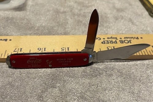 1933 CHICAGO WORLD'S FAIR COCA-COLA POCKET KNIFE - EXCELLENT CONDITION (RED) - Picture 8 of 14