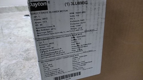 Dayton 3LU89BG 1 HP 1625 RPM 115VAC Perm Split Cap Direct Drive Blower Motor (C) - Picture 12 of 12