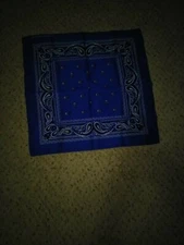 Novelty Bandana scarf/Face Mask  21*21"-Blue color with floral print