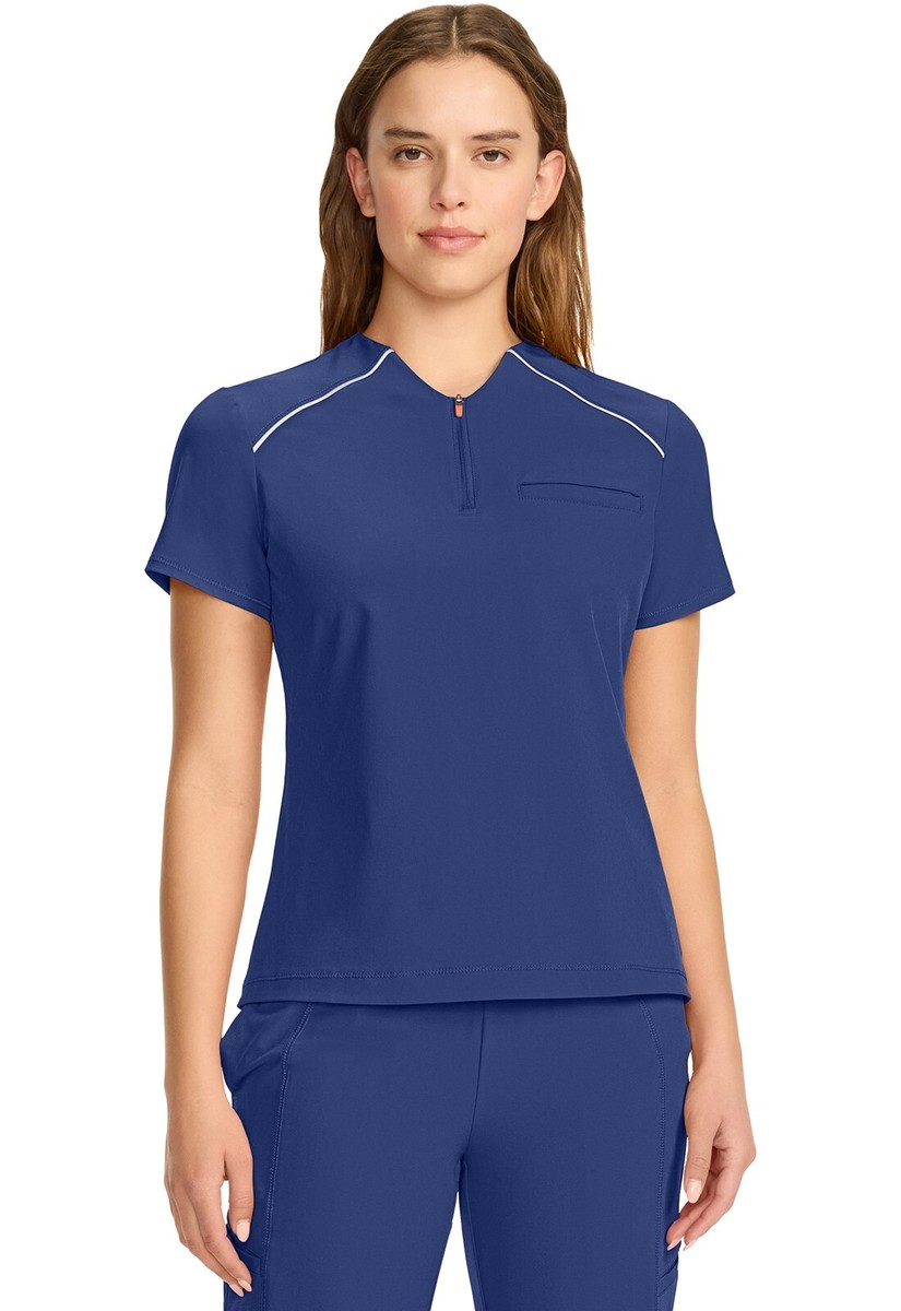 Infinity GNR8 Women's Scrubs Tuck-In Mock Neck Henley Top IN644A