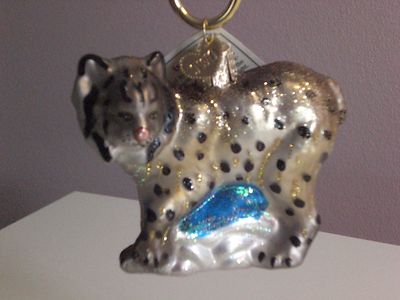 Old World Christmas Lynx Glass Blown Ornament
