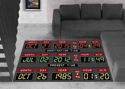 Back To The Future Rug,Movie Rug,Fan Rug,Theatre Rug,Time Travel Rug,Salon Rug