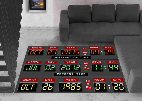 Back To The Future Rug,Movie Rug,Fan Rug,Theatre Rug,Time Travel Rug,Salon Rug