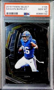 2018 Panini Select Premier Level #105 Saquon Barkley RC Rookie Giants PSA 10 GEM