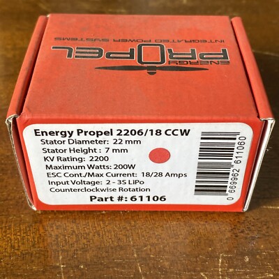 HITEC ENERGY PROPEL SYSTEMS BRUSHLESS MOTOR W/INTEGRATED SPEED CONTROL 61106 CW