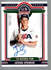 2022 USA Stars & Stripes 15U National Signatures #15US-JS Joshua Springer 27/499